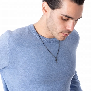 Oxzen ανδρικός σταυρός με αλυσίδα από ανοξείδωτο ατσάλι λεπτός