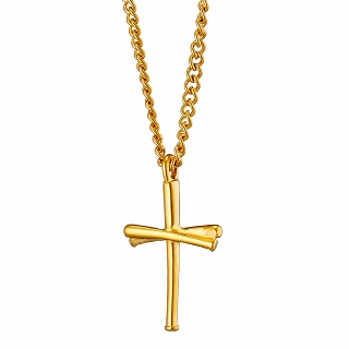 Oxzen ανδρικός σταυρός με αλυσίδα από ανοξείδωτο ατσάλι λεπτός