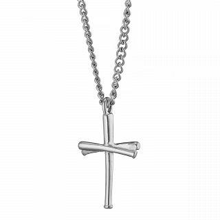 Oxzen ανδρικός σταυρός με αλυσίδα από ανοξείδωτο ατσάλι λεπτός