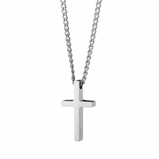 Oxzen ανδρικός σταυρός με αλυσίδα από ανοξείδωτο ατσάλι μικρός διακριτικός
