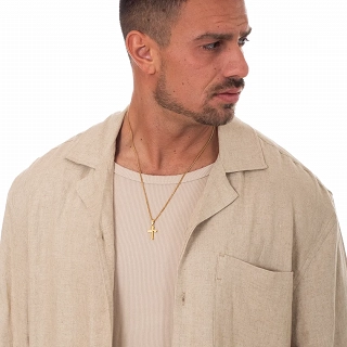 Oxzen ανδρικός σταυρός με αλυσίδα από ανοξείδωτο ατσάλι