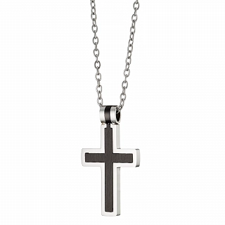 Oxzen ανδρικός σταυρός με αλυσίδα από ανοξείδωτο ατσάλι