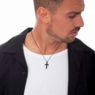 Κολιέ σταυρός ανδρικός από ανοξείδωτο ατσάλι