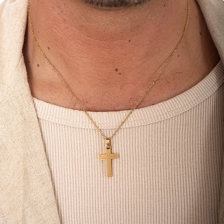 Κολιέ σταυρός ανδρικός από ανοξείδωτο ατσάλι