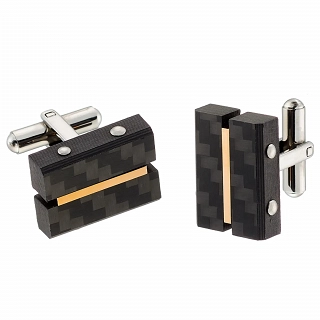 Oxzen μανικετόκουμπα ατσάλινα με ανθρακόνημα