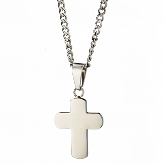 Κολιέ σταυρός με αλυσίδα αντρικός ατσάλι