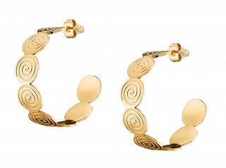 Σκουλαρίκια κρίκοι ατσάλινοι με στρογγυλά στοιχεία