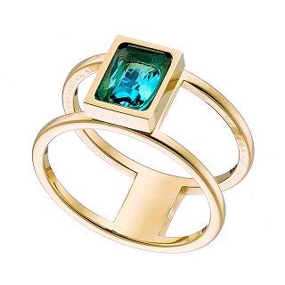 Δαχτυλίδι από ανοξείδωτο ατσάλι, με γαλάζια πέτρα ζιργκόν