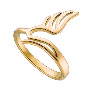 Δαχτυλίδι από ανοξείδωτο ατσάλι επιχρυσωμένο φτερό