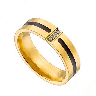 Δαχτυλίδι από ανοξείδωτο ατσάλι ανδρική βέρα επιχρυσωμένη