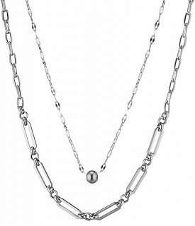 Κολιέ ατσάλι με διπλή αλυσίδα