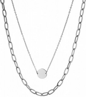 Κολιέ ατσάλι με διπλή αλυσίδα