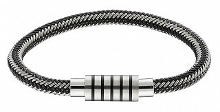 Βραχιόλι ατσάλινο με δέρμα και ατσαλόσυρμα