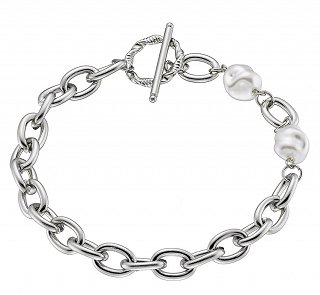 Βραχιόλι ατσάλινο με πέρλες