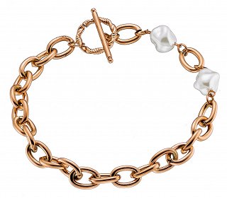 Βραχιόλι ατσάλινο με πέρλες