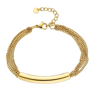 Βραχιόλι γυναικείο ατσάλινο, ταυτότητα με πολλές αλυσίδες