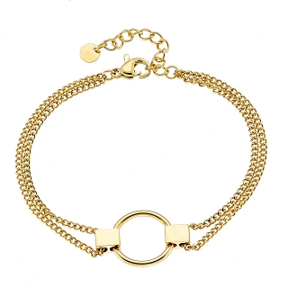 Βραχιόλι γυναικείο ατσάλινο, με κρίκο και αλυσίδες