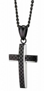 Σταυρός  αντρικός ατσάλινος μαζί με αλυσίδα