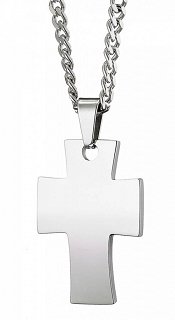 Κολιέ σταυρός με αλυσίδα ατσάλινος