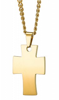 Κολιέ σταυρός με αλυσίδα ατσάλινος
