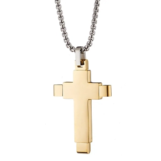 Σταυρός με αλυσίδα Unisex ατσάλινος με μοντέρνο σχέδιο