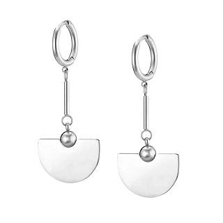 Σκουλαρίκια κρεμαστά από ανοξείδωτο ατσάλι, μακριά λουστρέ