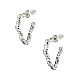 Σκουλαρίκια κρίκοι από ανοξείδωτο ατσάλι σαγρέ