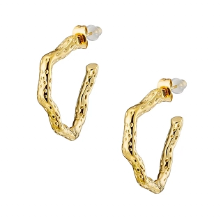 Σκουλαρίκια κρίκοι από ανοξείδωτο ατσάλι σαγρέ