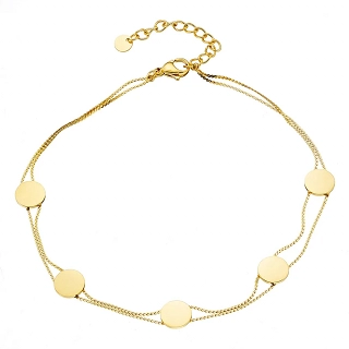 Αλυσίδα ποδιού ατσάλινη διπλή με στρογγυλά στοιχεία