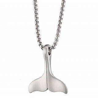 Κολιέ από ανοξείδωτο ατσάλι Unisex ασημί ουρά φάλαινας