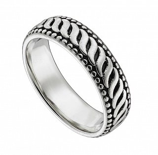 Δαχτυλίδι ατσάλι ανδρική βέρα με σκάλισμα