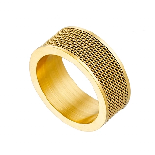 Δαχτυλίδι βέρα ανδρική από ανοξείδωτο ατσάλι, επιχρυσωμένη