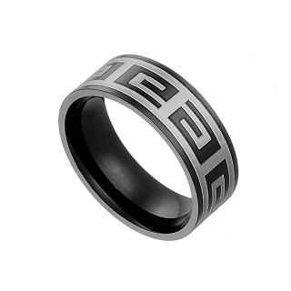 Δαχτυλίδι βέρα ανδρική από ανοξείδωτο ατσάλι, με μαίανδρο