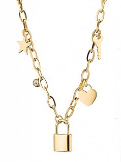 Κολιέ ατσάλινο με κλειδιά και κλειδαριά