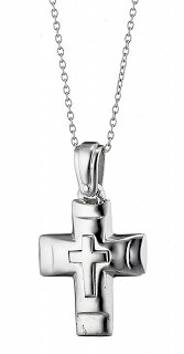 Oxzen κολιέ ασημένιο σταυρός