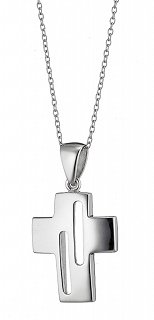 Oxzen κολιέ ασημένιο σταυρός