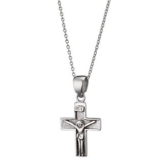 Oxzen κολιέ σταυρός ασημένιος, ανδρικός με τον εσταυρωμένο