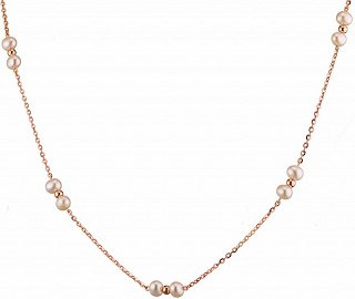 Oxzen κολιέ ασημένιο με πέρλες