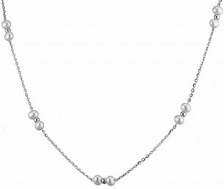 Oxzen κολιέ ασημένιο με πέρλες