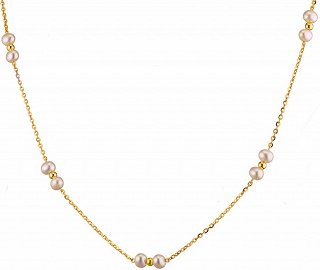 Oxzen κολιέ ασημένιο με πέρλες