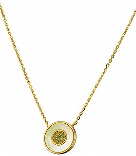 Oxzen κολιέ ασημένιο με φίλντισι και πέτρες ζιργκόν