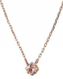 Oxzen κολιέ ασημένιο μονόπετρο με πέτρα ζιργκόν