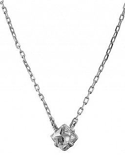 Oxzen κολιέ ασημένιο μονόπετρο με πέτρα ζιργκόν