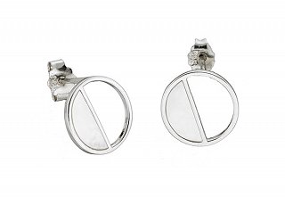 Oxzen σκουλαρίκια καρφωτά ασημένια με φίλντισι