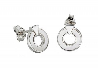 Oxzen σκουλαρίκια καρφωτά ασημένια με φίλντισι