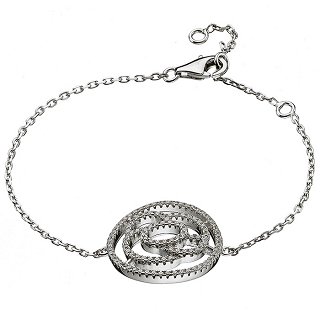 Oxzen βραχιόλι ασημένιο με πέτρες ζιργκόν