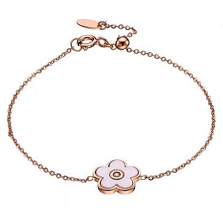 Oxzen βραχιόλι ασημένιο μαργαρίτα με φίλντισι