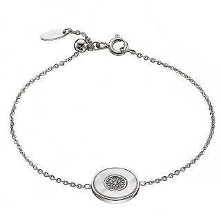 Oxzen βραχιόλι ασημένιο με φίλντισι και πέτρες ζιργκόν