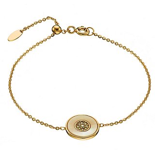 Oxzen βραχιόλι ασημένιο με φίλντισι και πέτρες ζιργκόν