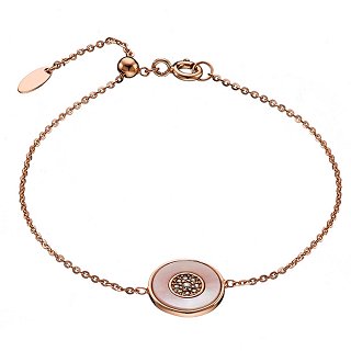 Oxzen βραχιόλι ασημένιο με φίλντισι και πέτρες ζιργκόν